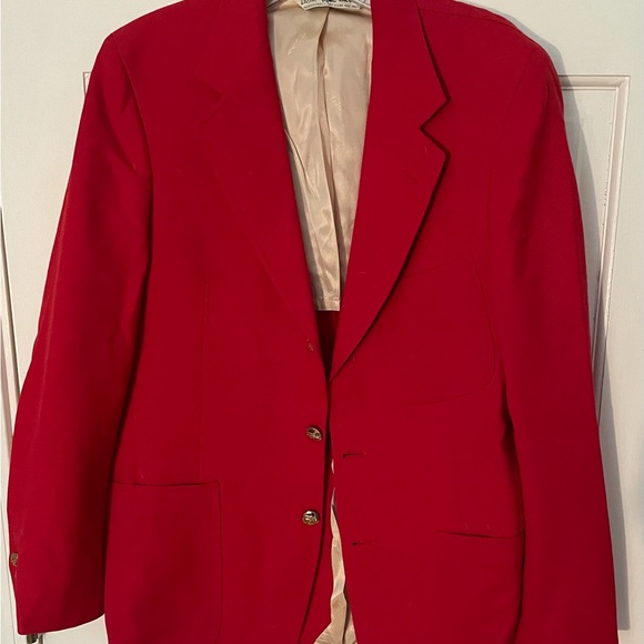 Lacoste Jackets & Blazers - Lacoste vintage vibrant red twill  blazer.  No size or fabric content. Gorgeous.